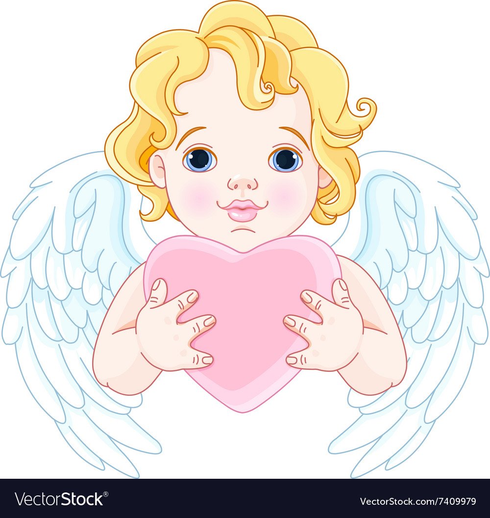 Ангел держит в руках сердце