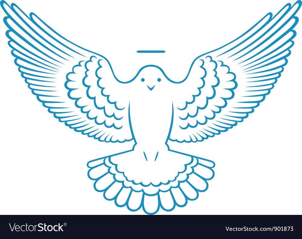 Голубь с крыльями макет