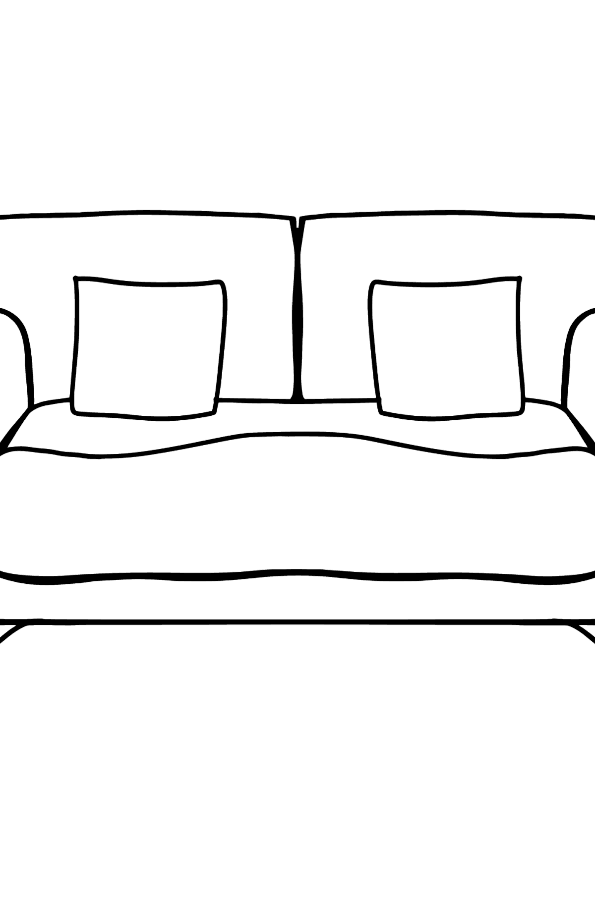 Диван раскраска для малышей