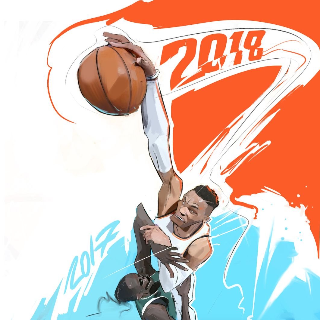 Баскетболист акварель