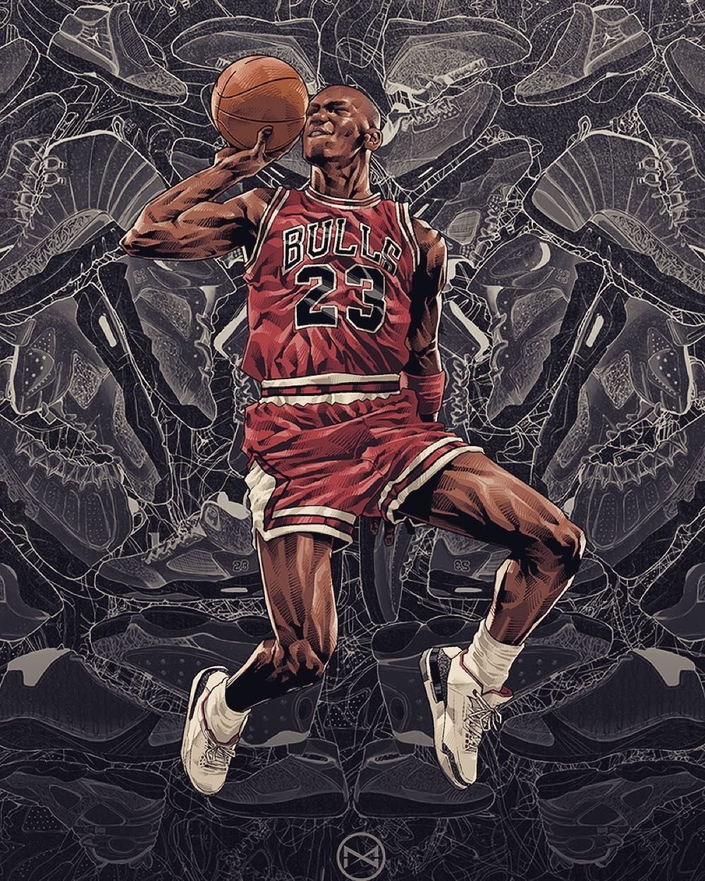 Баскетбольный мяч акварелью