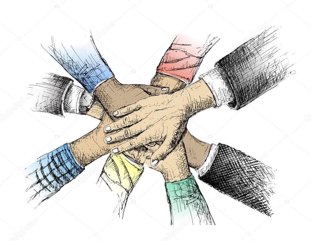 Кладут руки друг на друга