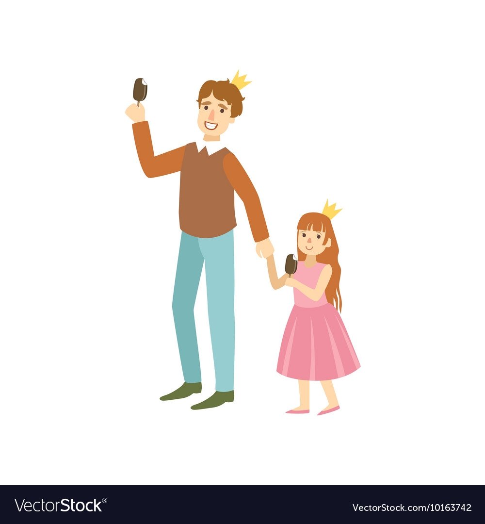 Папа с дочкой на белом фоне