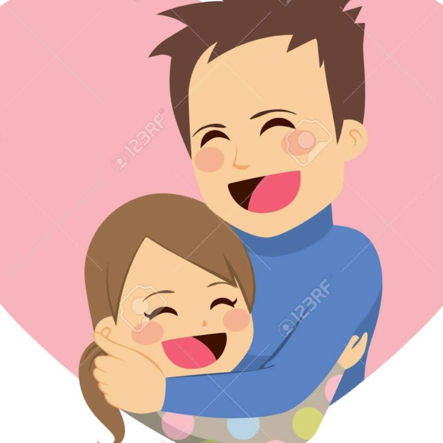 Папа и дочка мультяшные