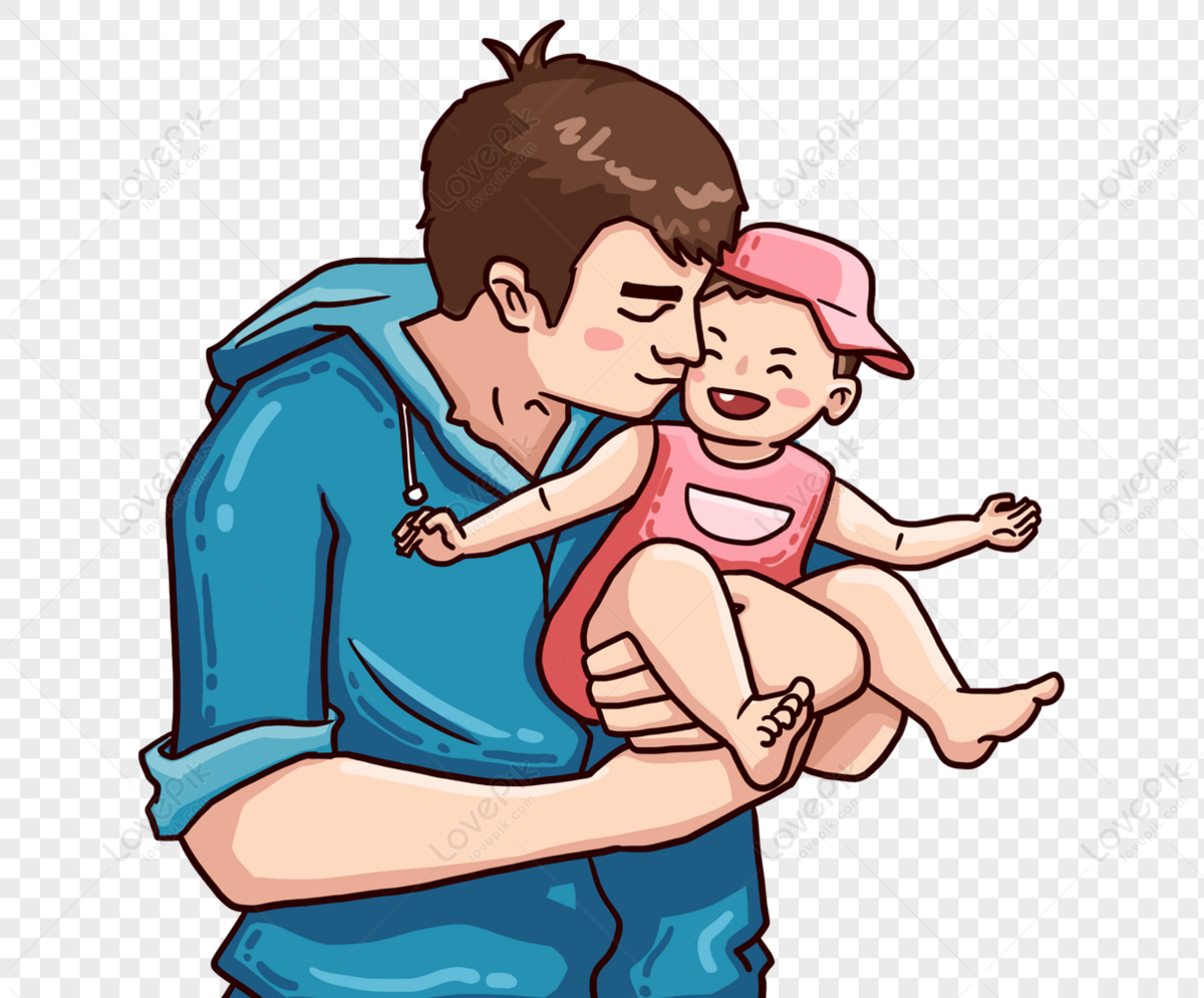 Отец с ребенком на руках рисунок