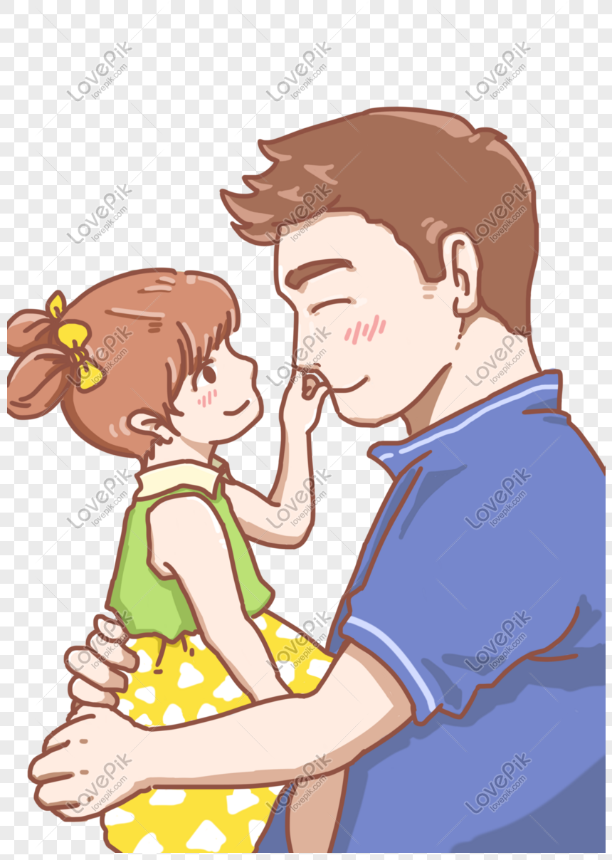 Мультяшный отец с дочкой