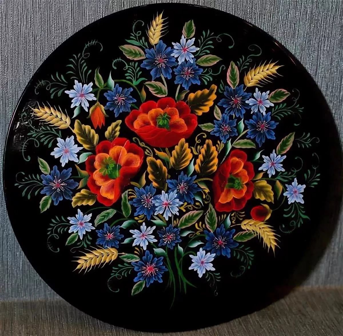 Мазки Городецкой росписи