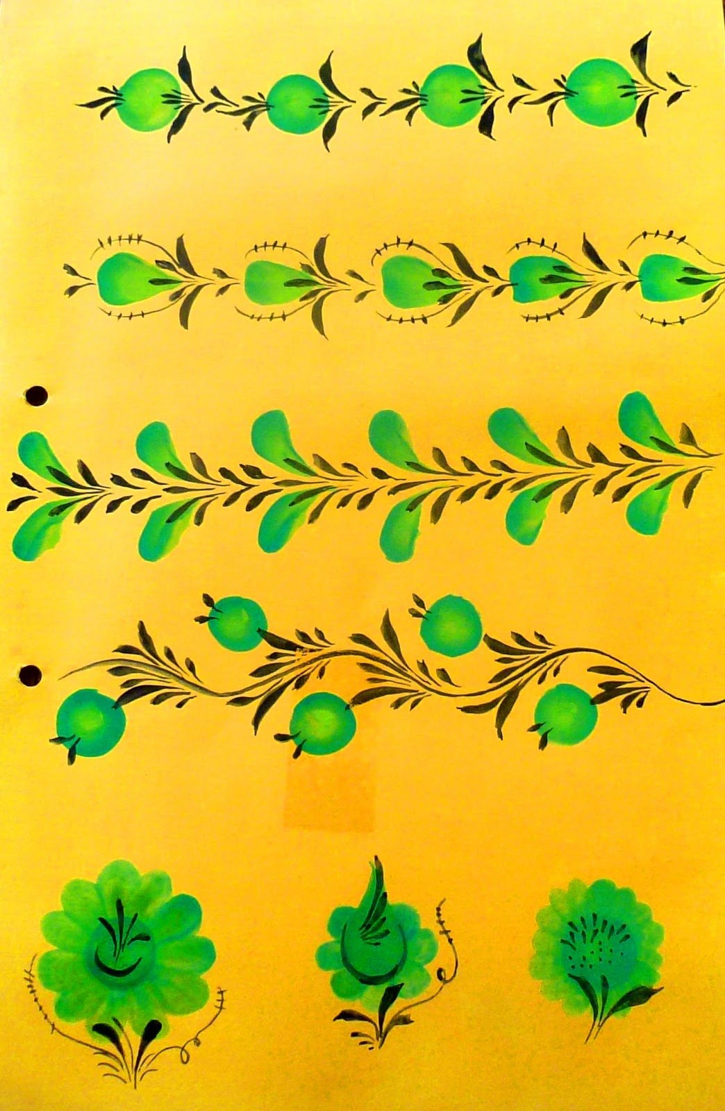 Рисунок тагильской росписи ложка