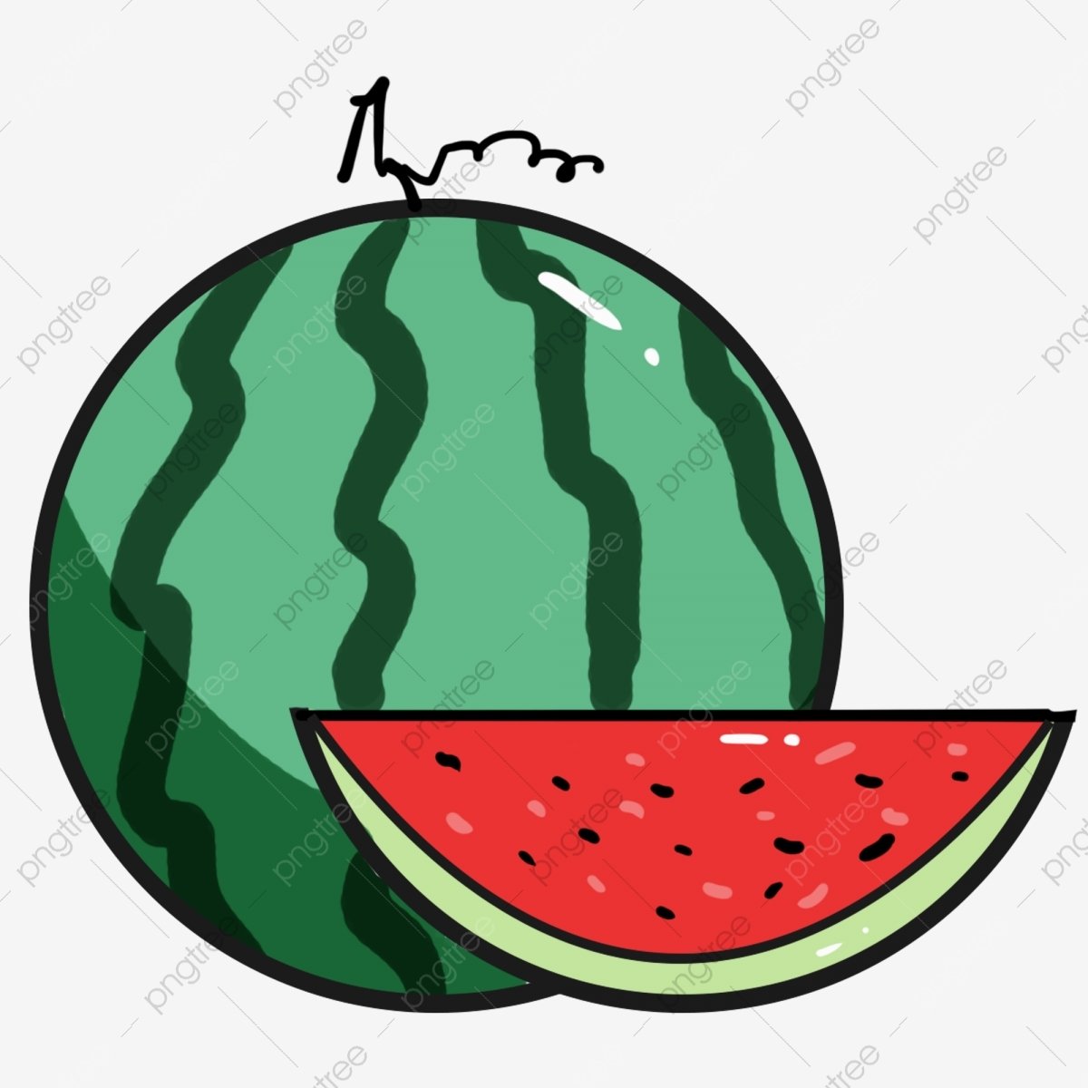 Арбуз акварелью