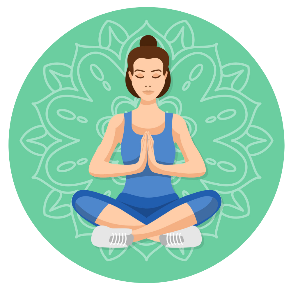 Девочка в позе лотоса