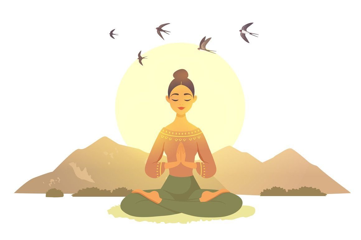 Медитация иллюстрация