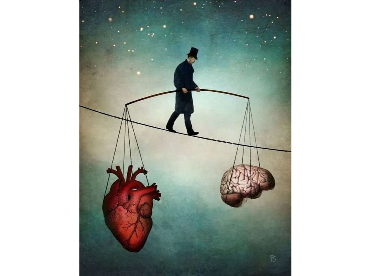 Равновесие между мозгом и сердцем