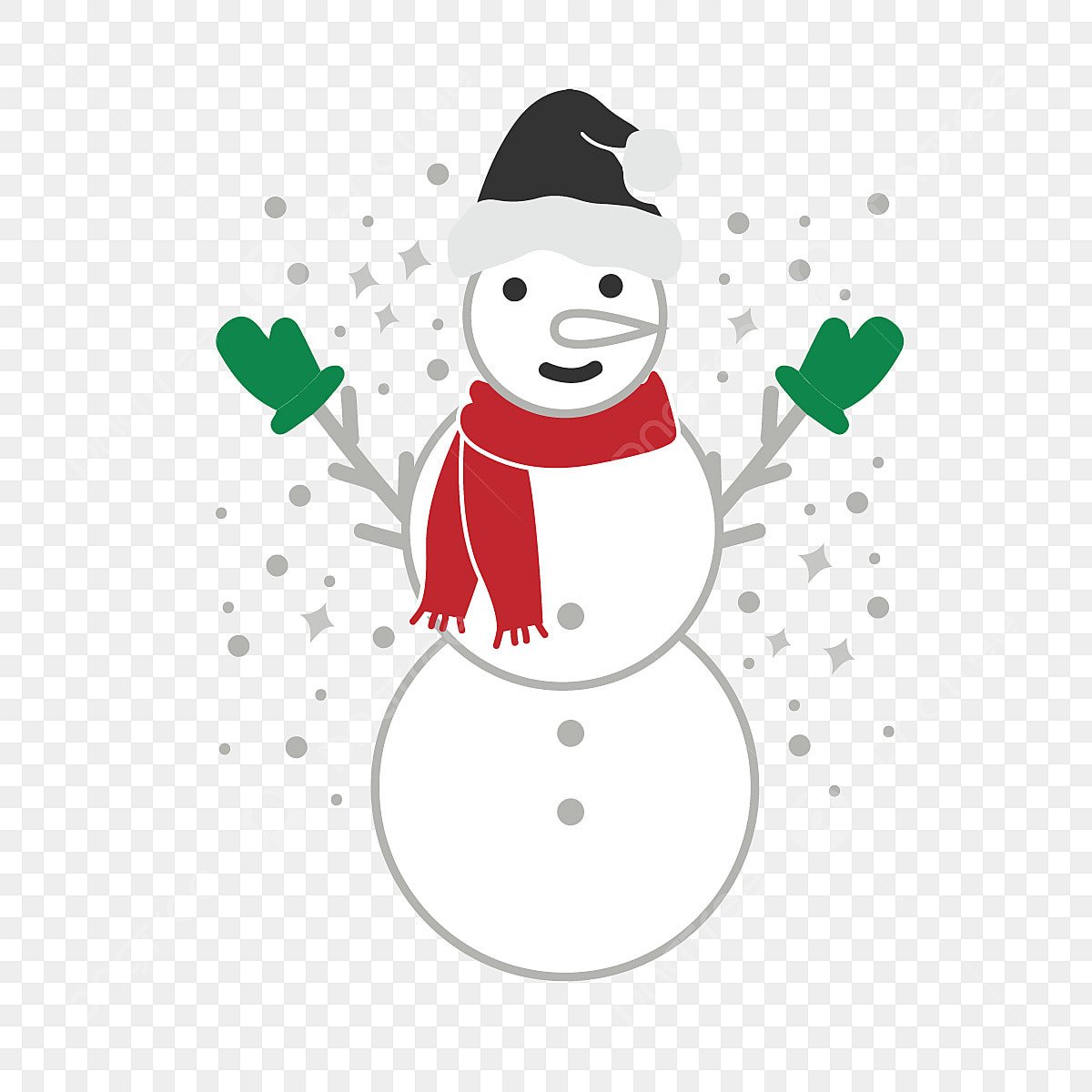 Снеговик на прозрачном фоне