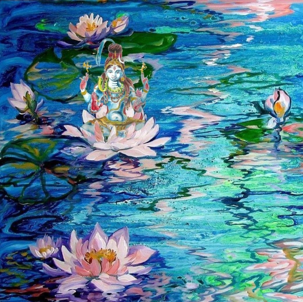 Кувшинки акрилом