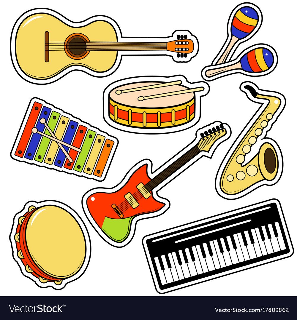 Наклейки музыкальные инструменты