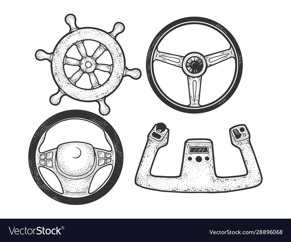Трафарет руль скетч