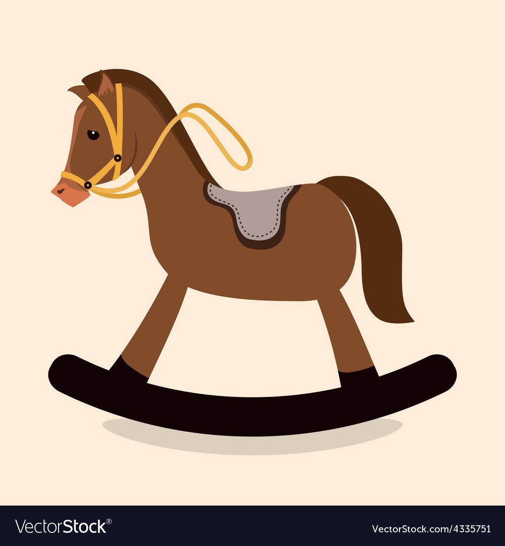 Лошадка качалка акварель