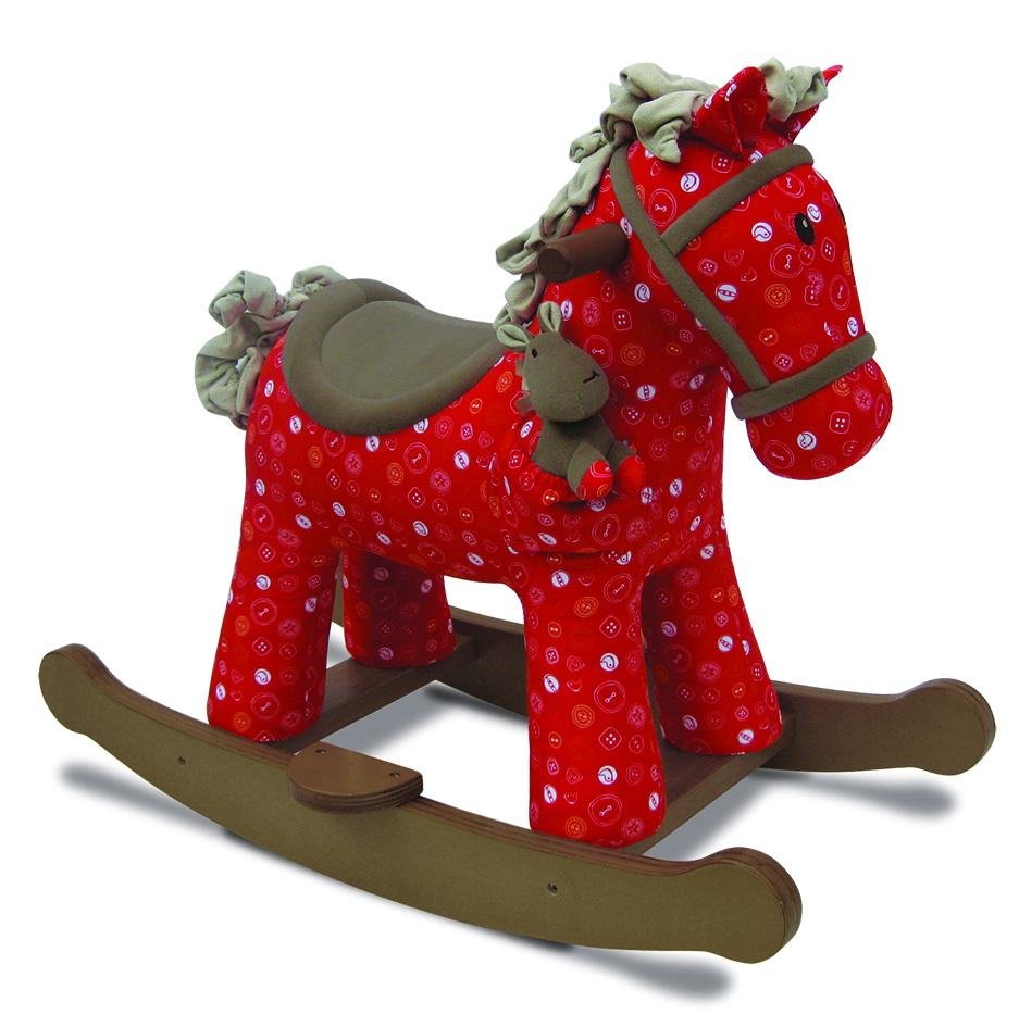 Лошадка качалка розовая вектор