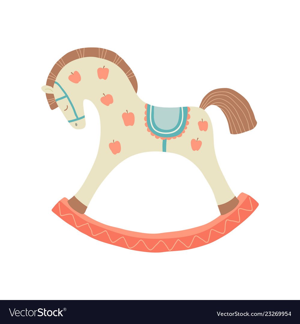 Деревянная лошадка вектор