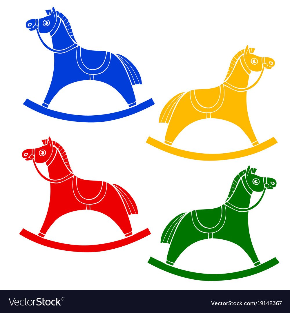 Игрушка лошадка качалка вектор