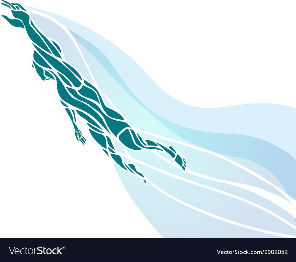 Плавание фон вектор