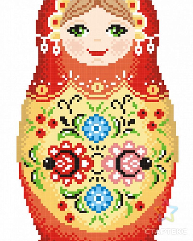 Матрешка Городецкая роспись