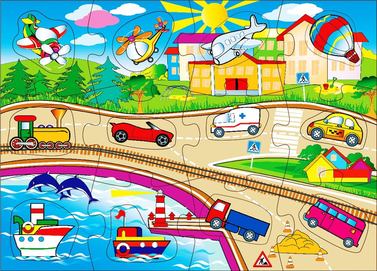 Пазл Анданте транспорт (д567а), 24 дет.