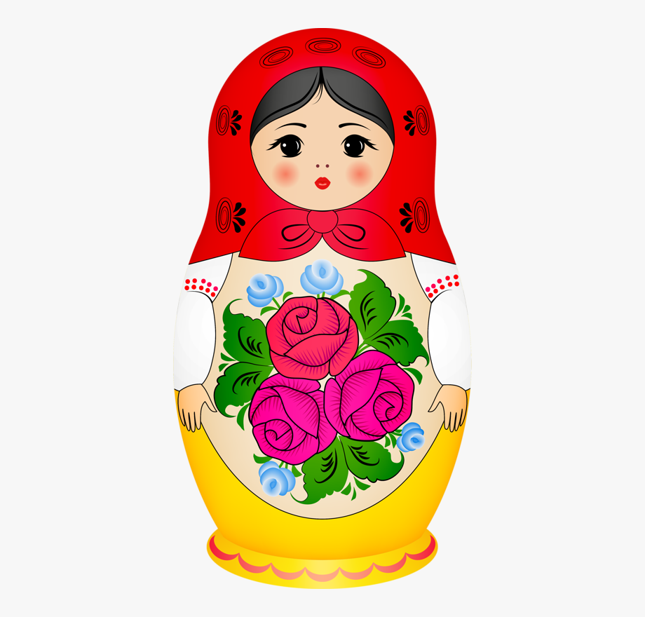 Семеновская Матрешка на белом фоне