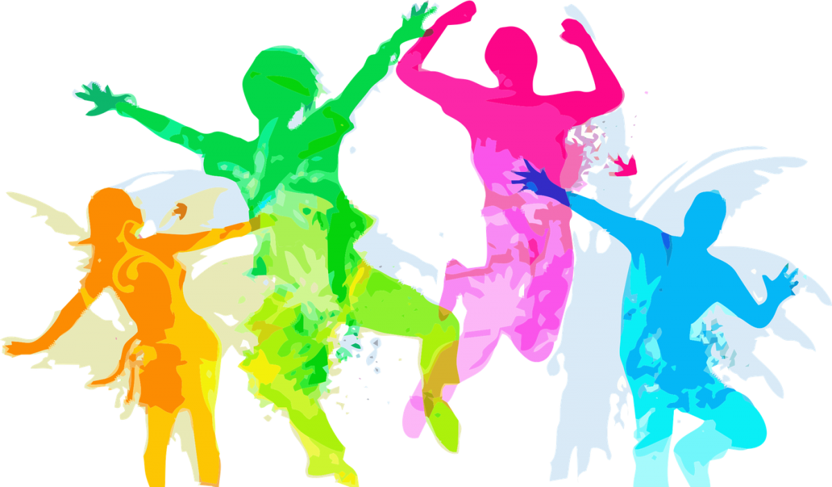 Цветные силуэты людей