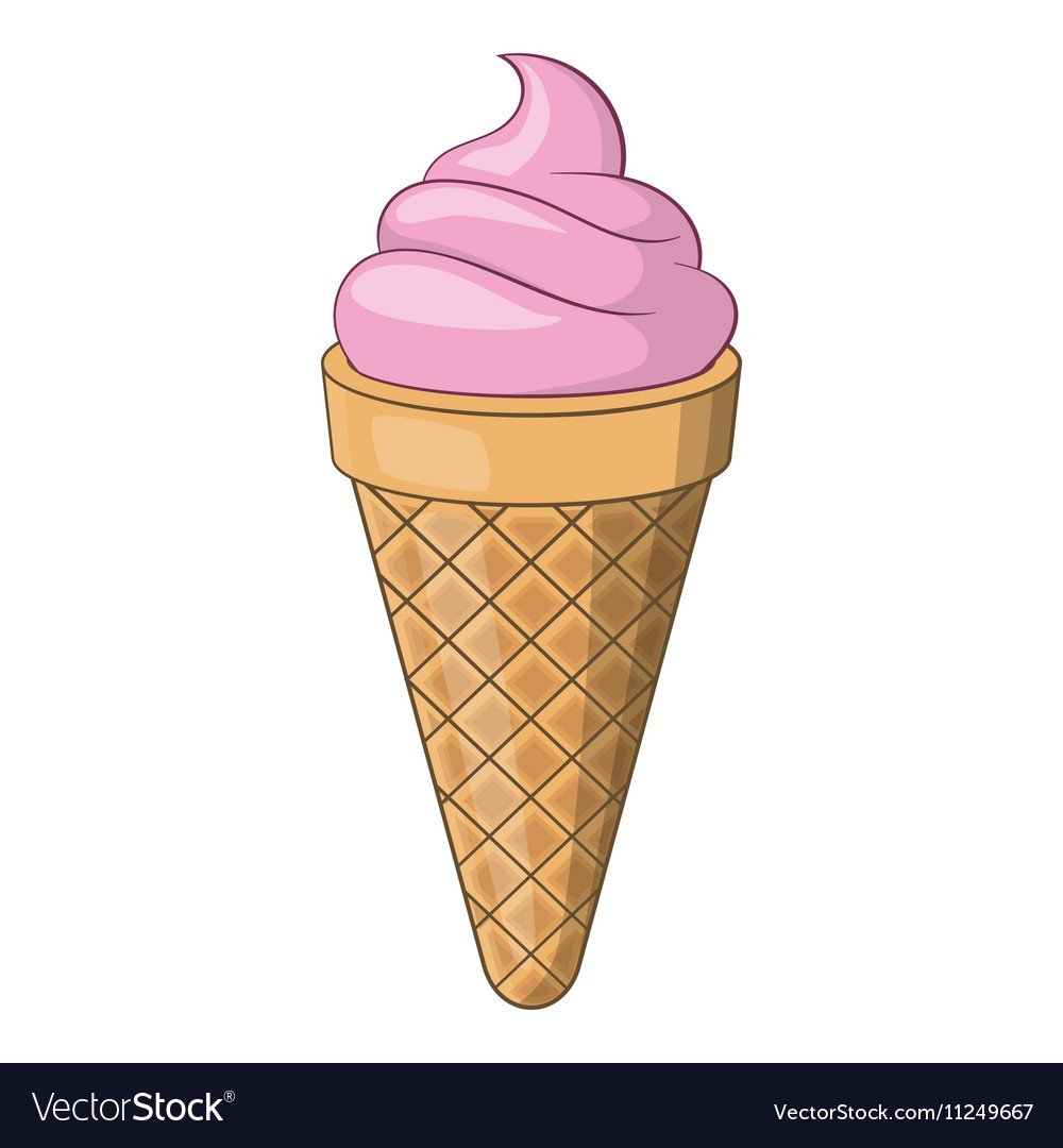 Мороженое в рожке мультяшное