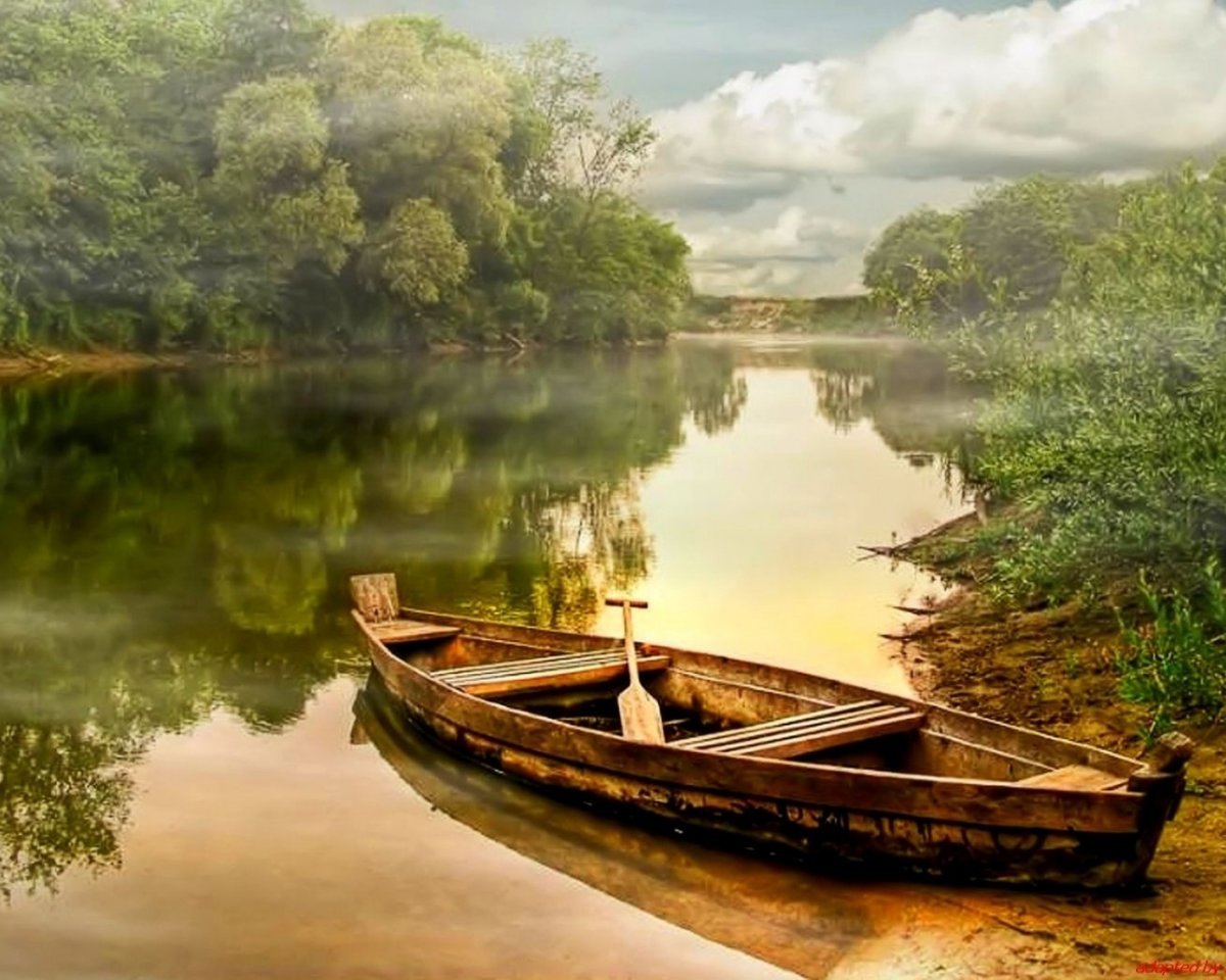 Пейзаж с лодкой