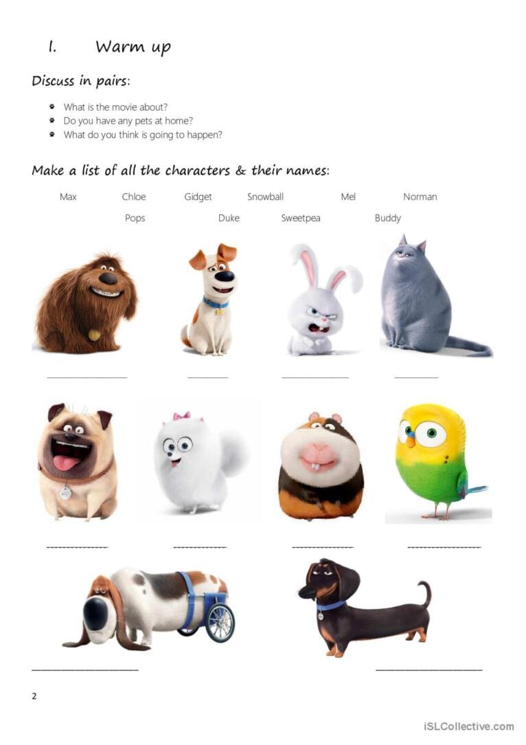 Тайная жизнь домашних животных 2 герои