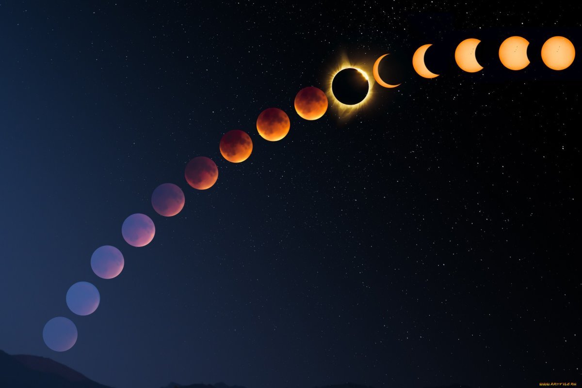 Фазы Луны из космоса