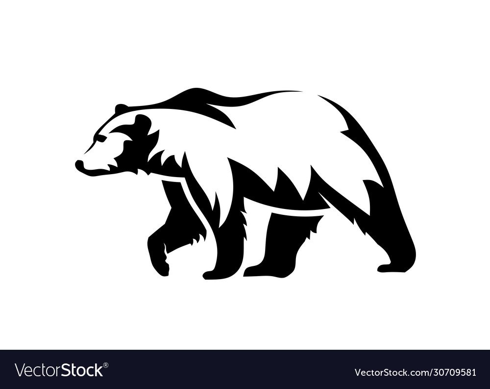 Белый медведь контур