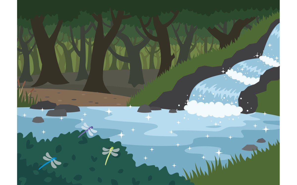 Водопад рисунок для детей