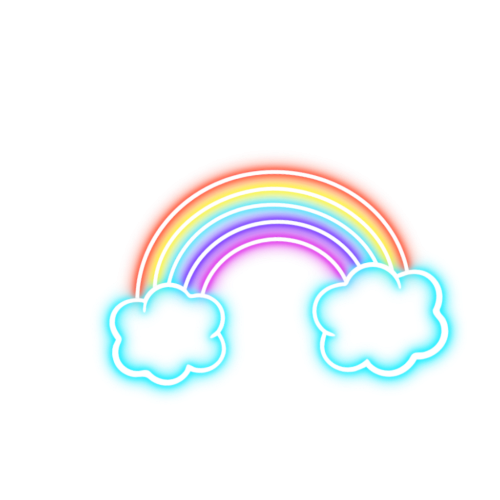 Неоновое облако на прозрачном фоне