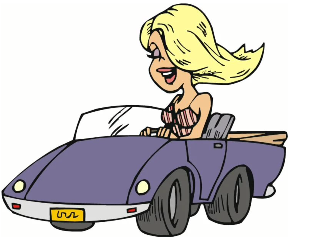 Автоледи картинки прикольные. She is Driving cartoon.