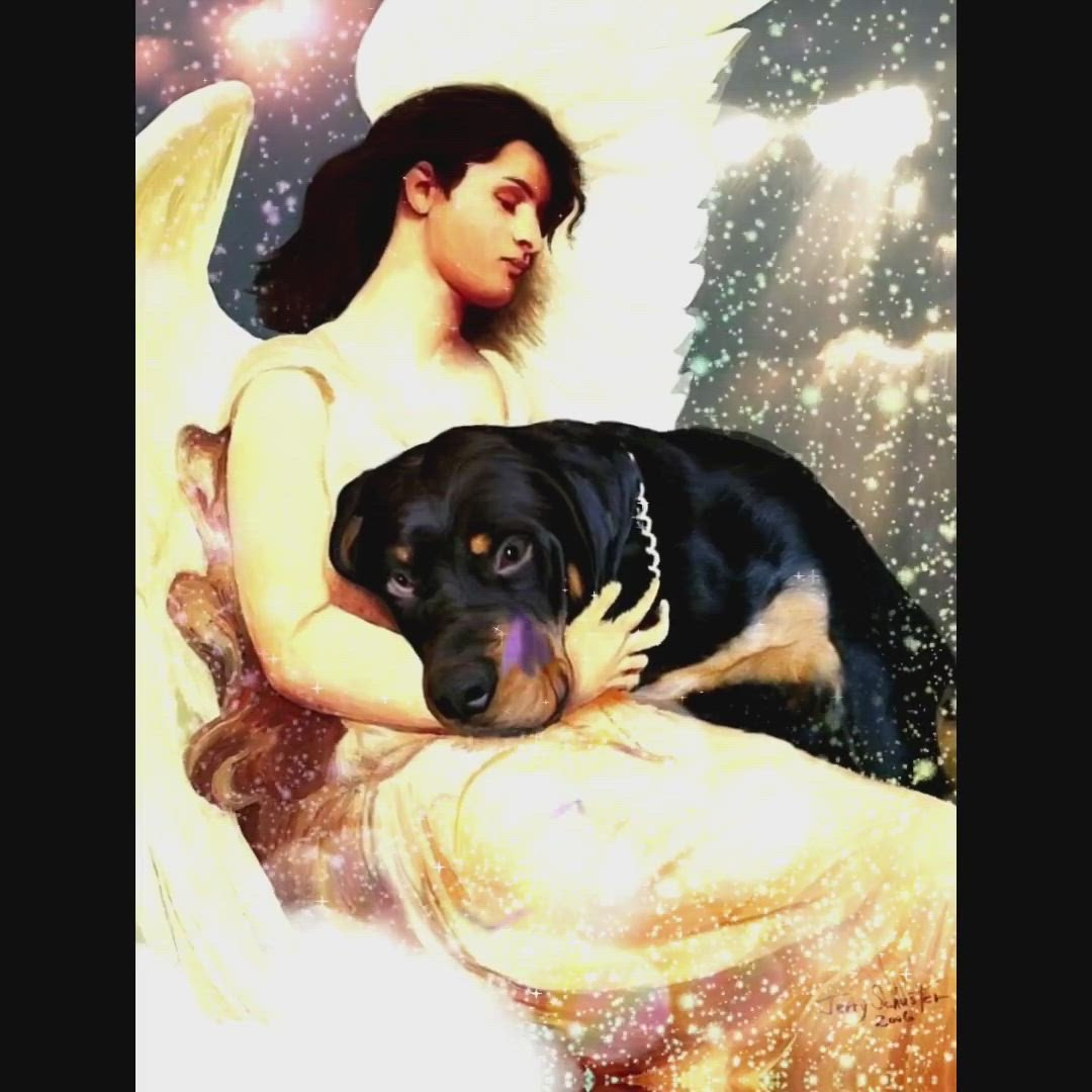 Девушка ангел с собакой