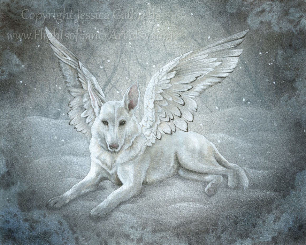 Собака ангел живопись