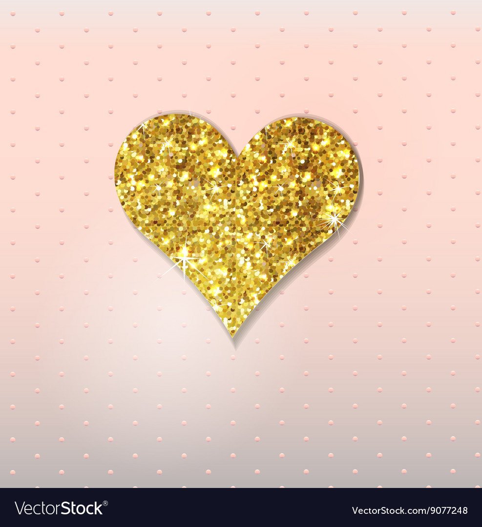 Сердечко с золотыми блестками