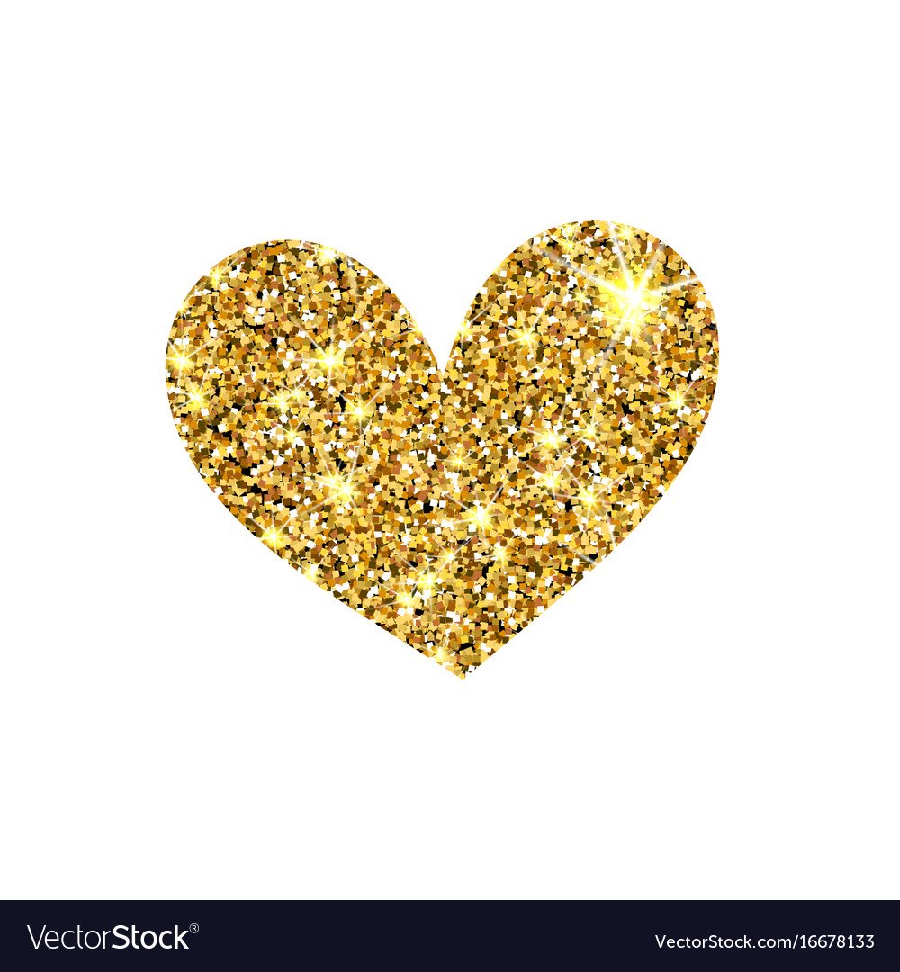 Глиттер "сердечки" (золото)