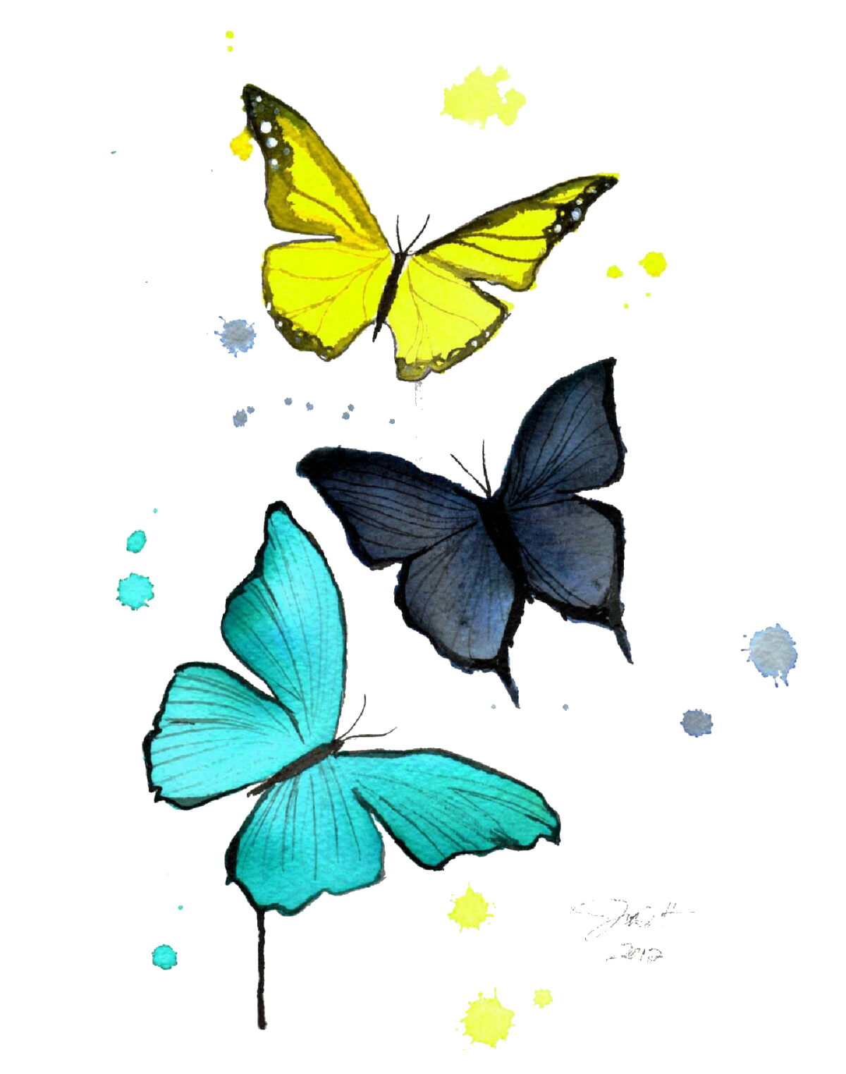 Акварель "бабочка"