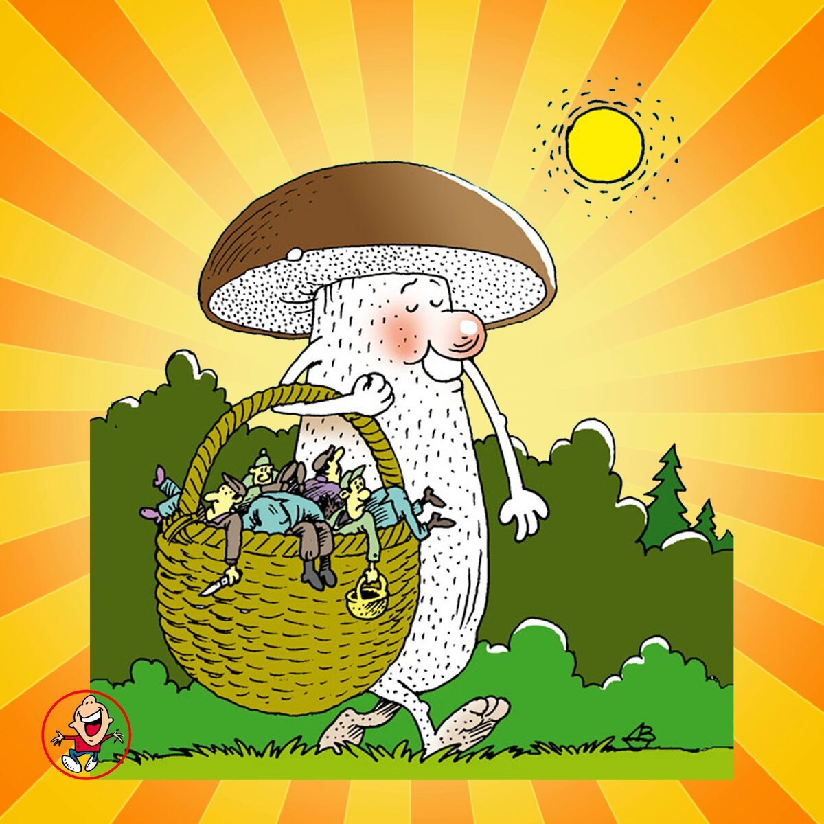 Грибы карикатура