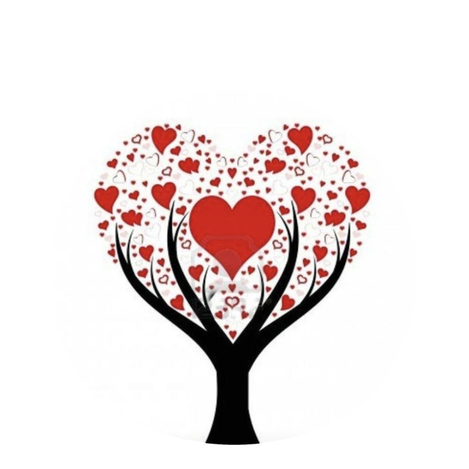 Дерево в виде сердца вектор