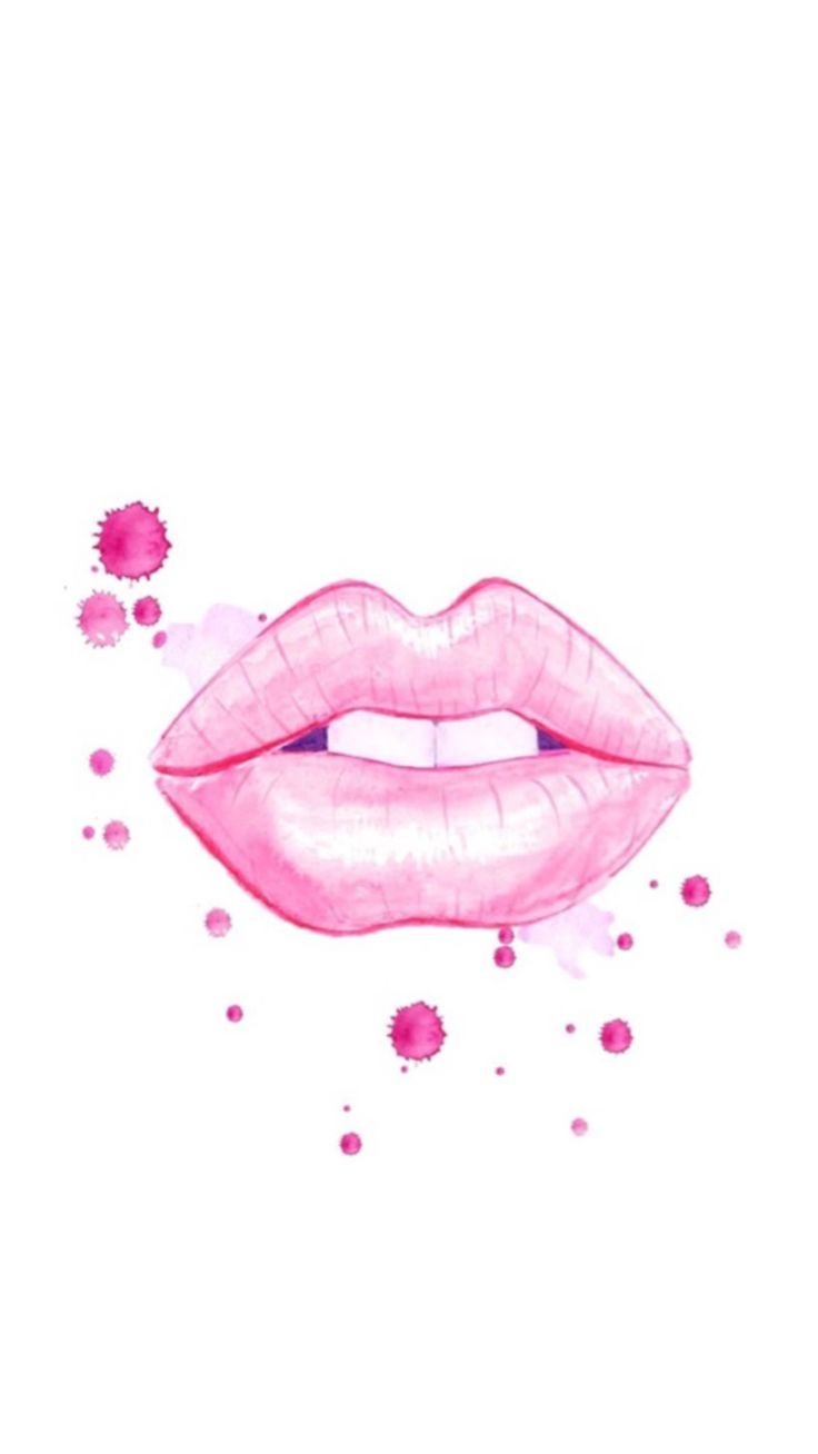 Губы на розовом фоне