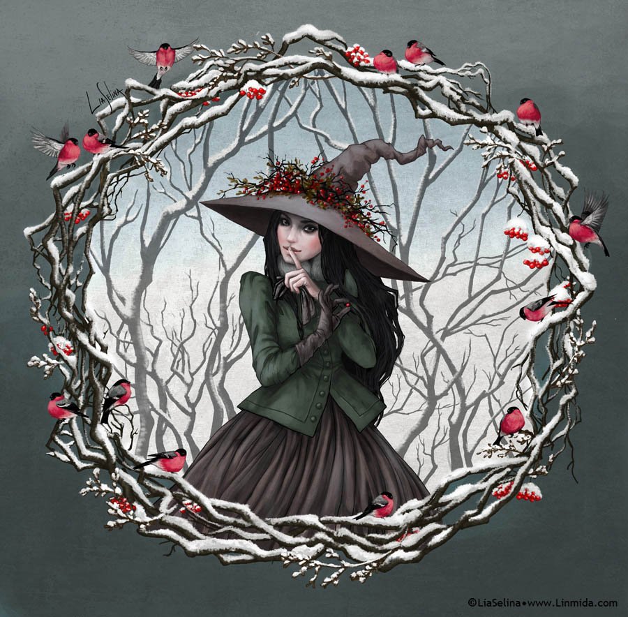 Ведьмочки на прозрачном фоне