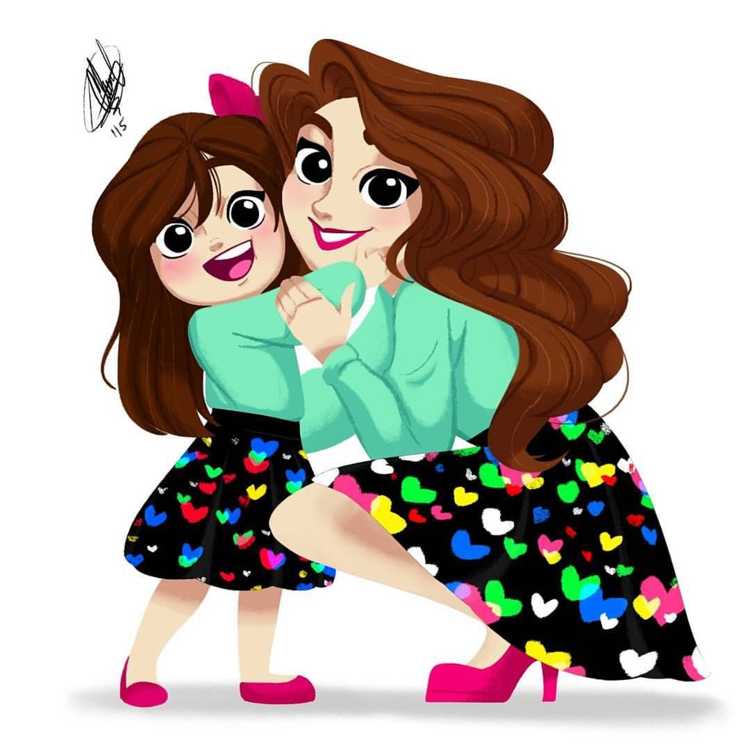 Мама с дочкой иллюстрация