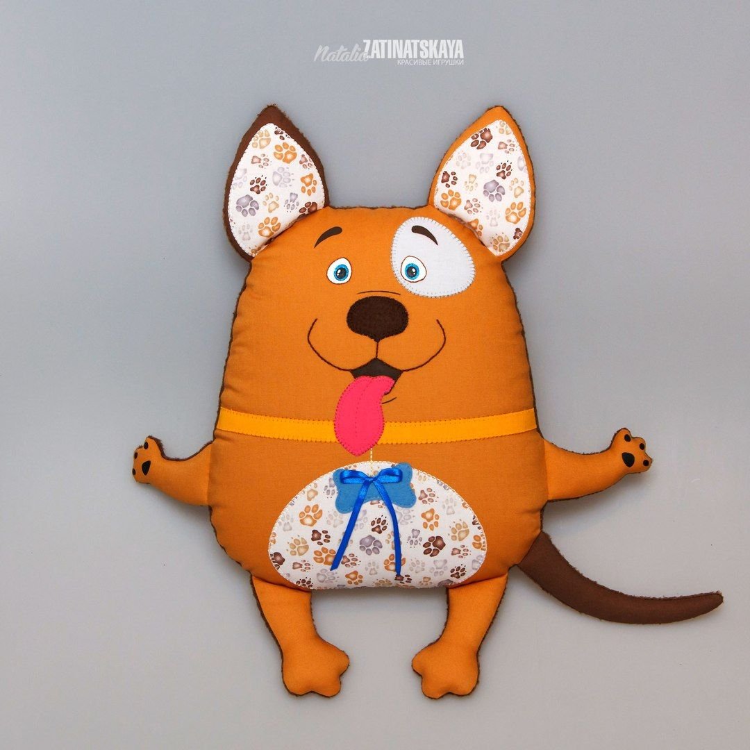 Поделка кот Роджер подушка серо черный