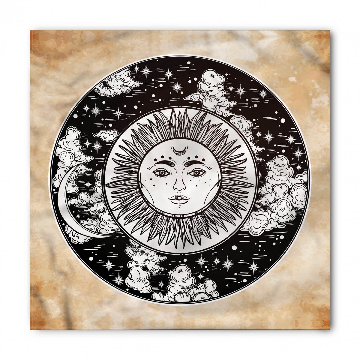 Луна и солнце в стиле бохо