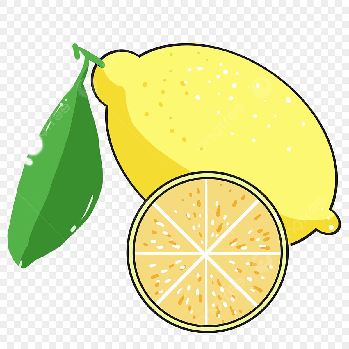 Зарисовка красками лимон